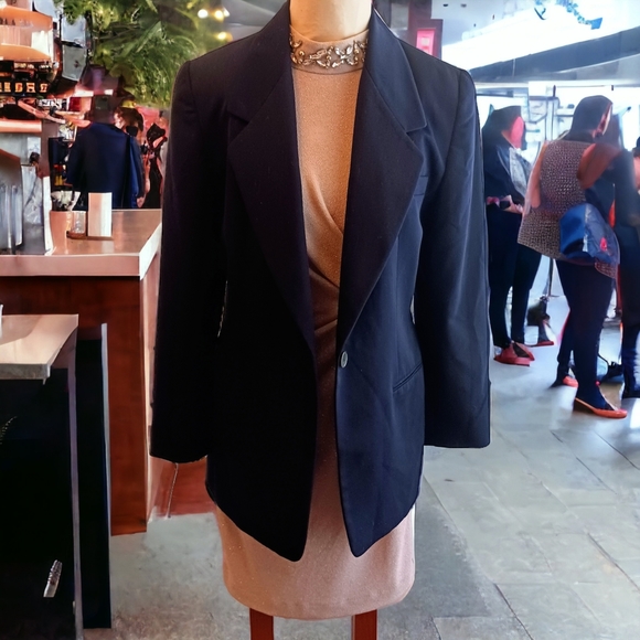 Ellen Tracy Linda Allard Blazer WOOL Sz 8  OVERSIZED BOXY Jacket Long Read - Picture 6 of 15